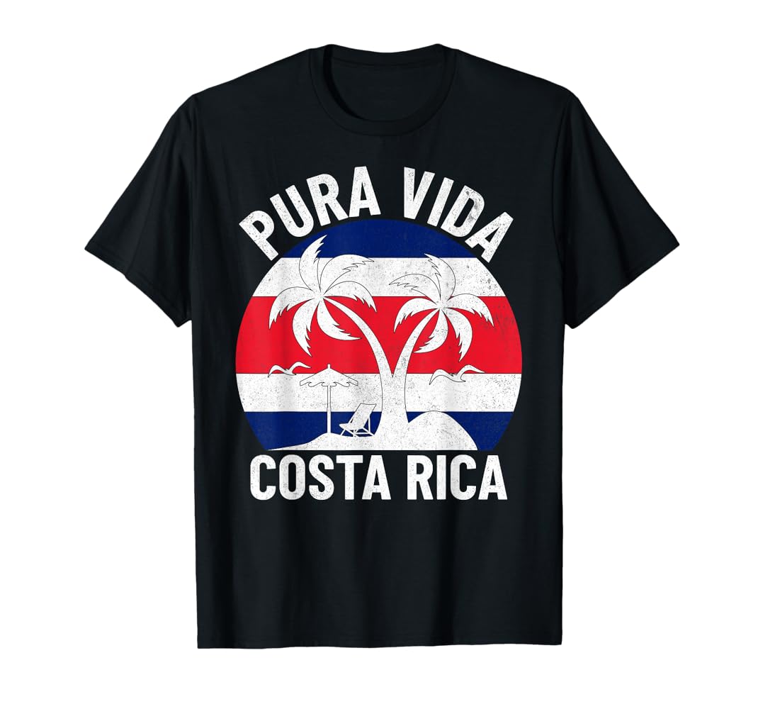 COSTA RICA PURA VIDA Tシャツ USAヴィンテージ夏SALE Amazon.com: Vintage Costa Rica Flag Pura Vida Beach Summer